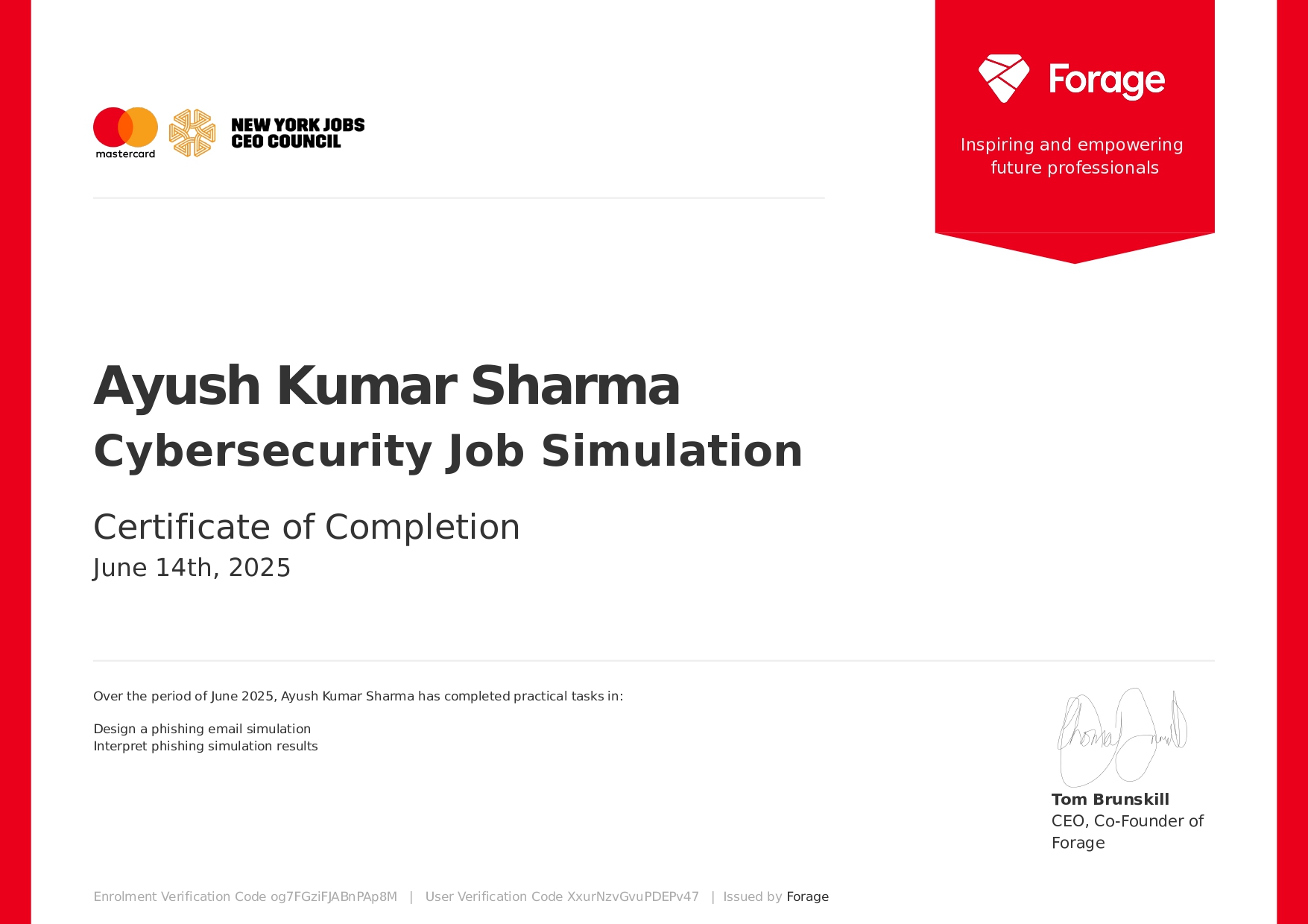 Mastercard Certificate